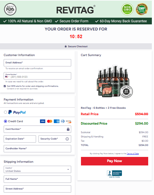 Revitag order form